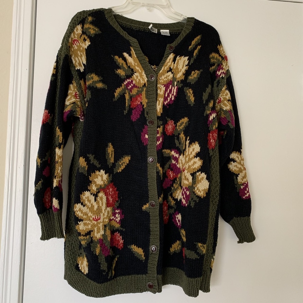 Vintage floral Cardigan Sweater